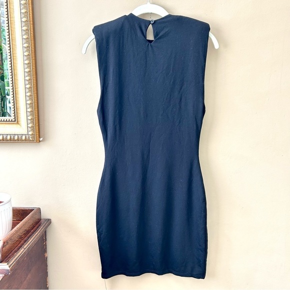 Reformation Black Rumi Sleeveless Mini Dress Padded Shoulders Size XS New - Picture 4 of 15